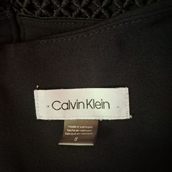 Calvin Klein Black Sleeveless Fit & Flare Midi Dress Size 8 - Picture 4 of 6